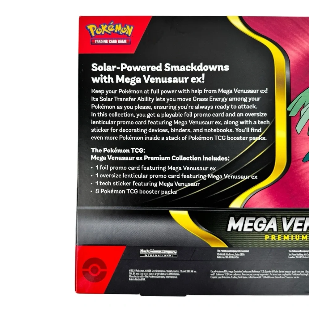 Pokemon Mega Venusaur EX Premium Collection Box Trading Card Game Booster Packs